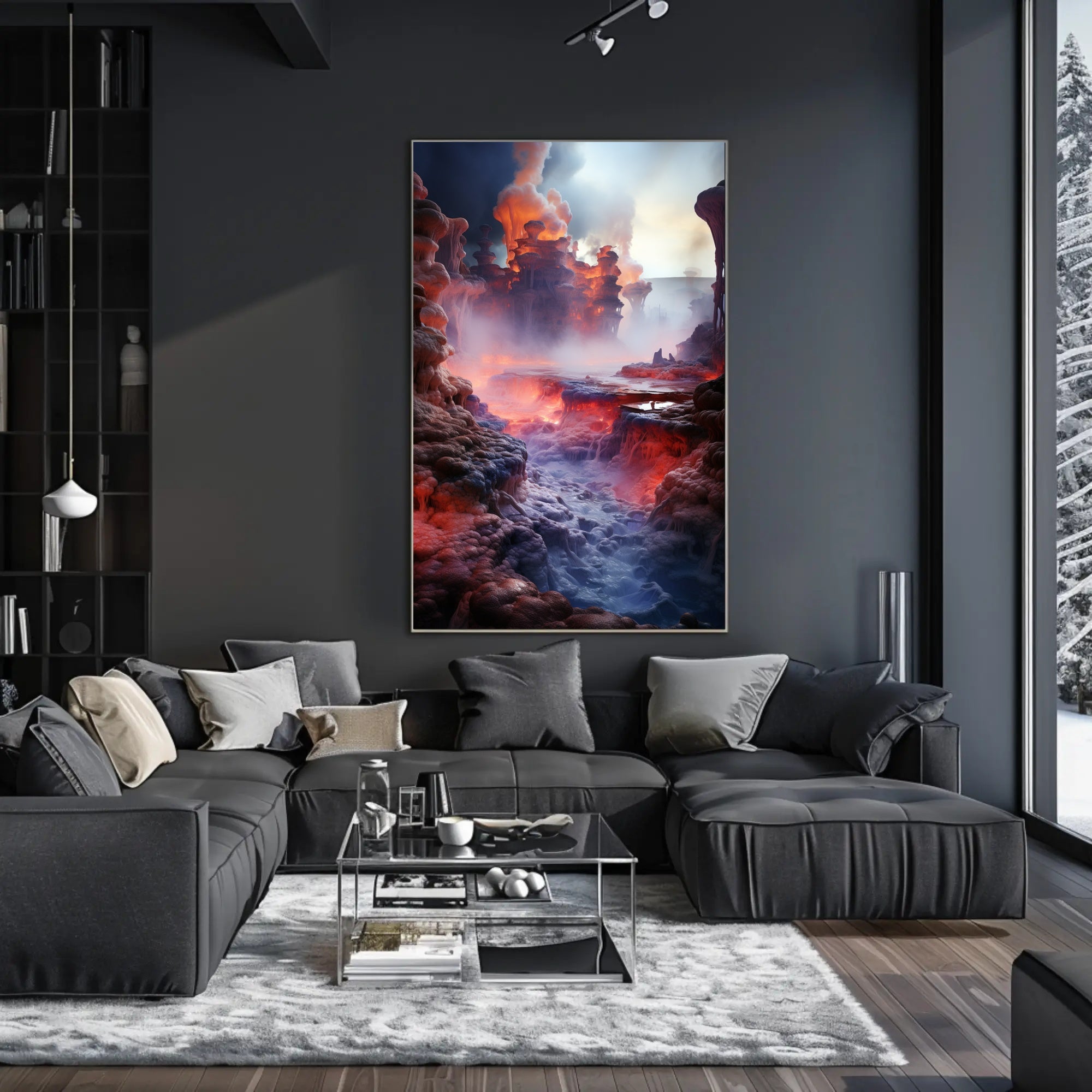 Mystical Lava Landscape Poster PosterGoat