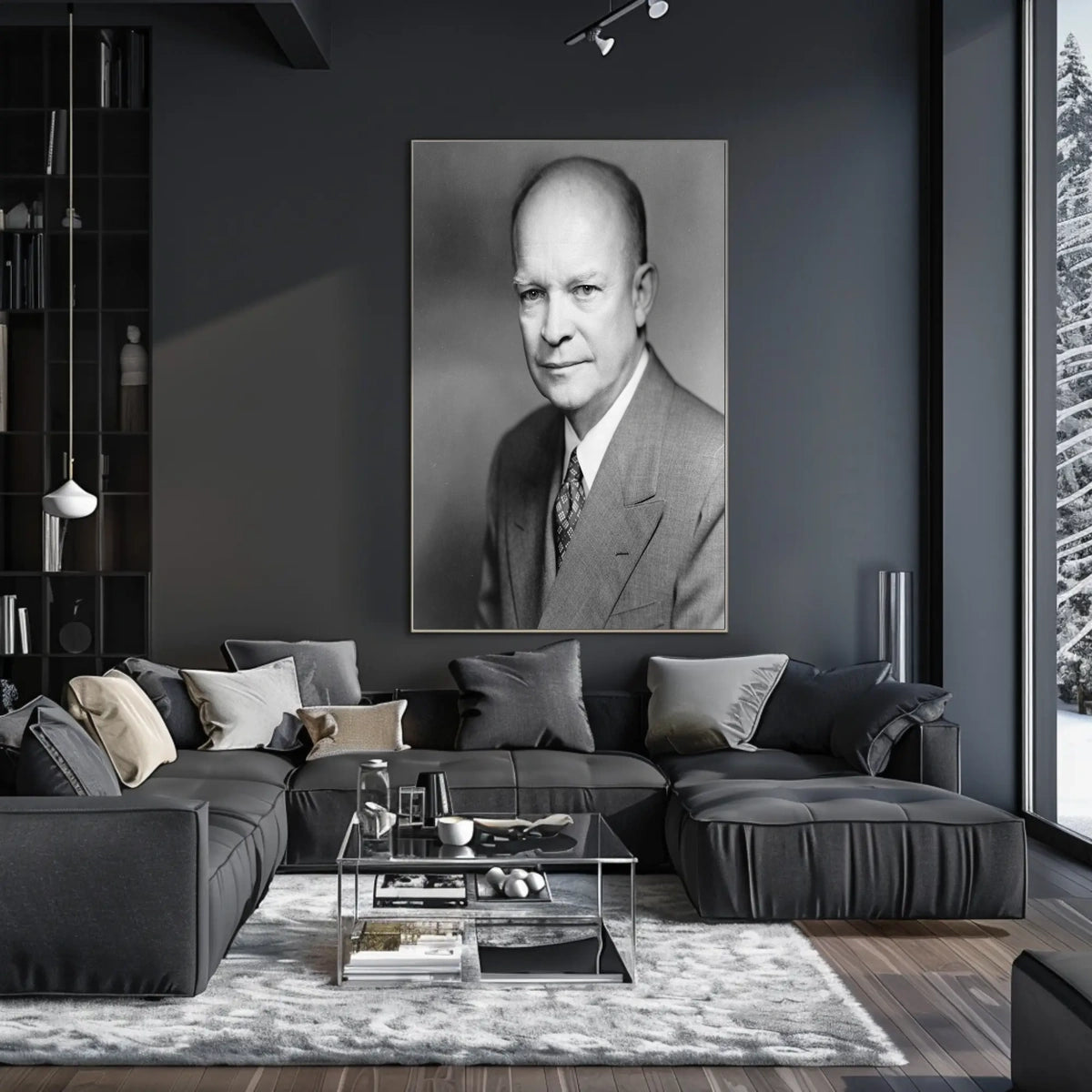 Formal Black and White Portrait – Dwight D. Eisenhower Poster