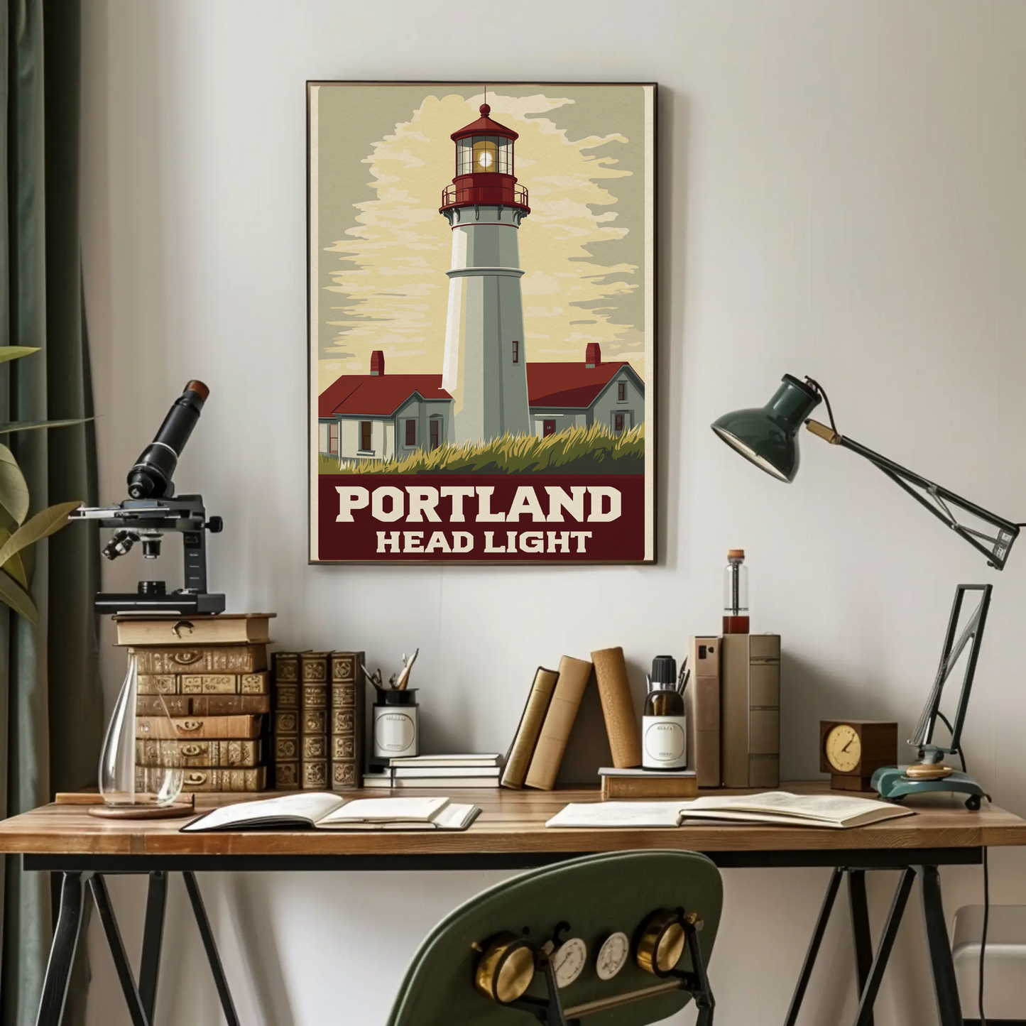 Portland Head Light - Maine Vintage Travel Poster