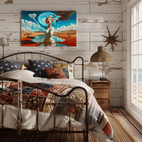 Surreal Desert Landscape with Dreamlike Elements - Artistic Poster