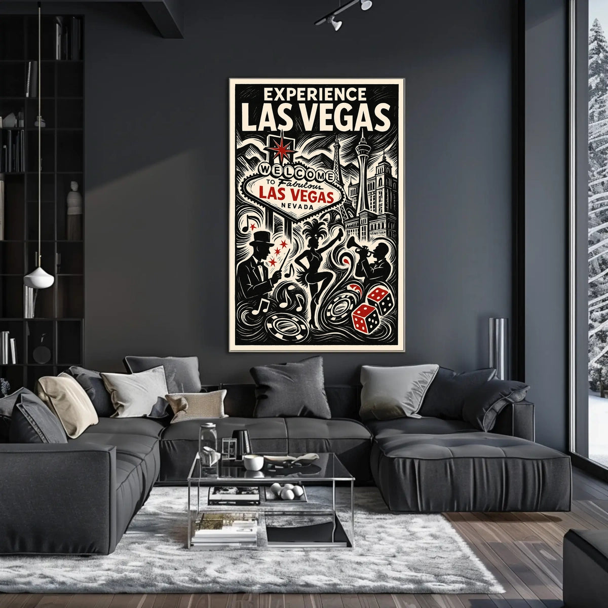 Las Vegas Poster Vibrant Neon Skyline For Home Decor
