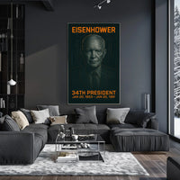 Dwight D. Eisenhower 34th President of the United States Techno Schematic Poster