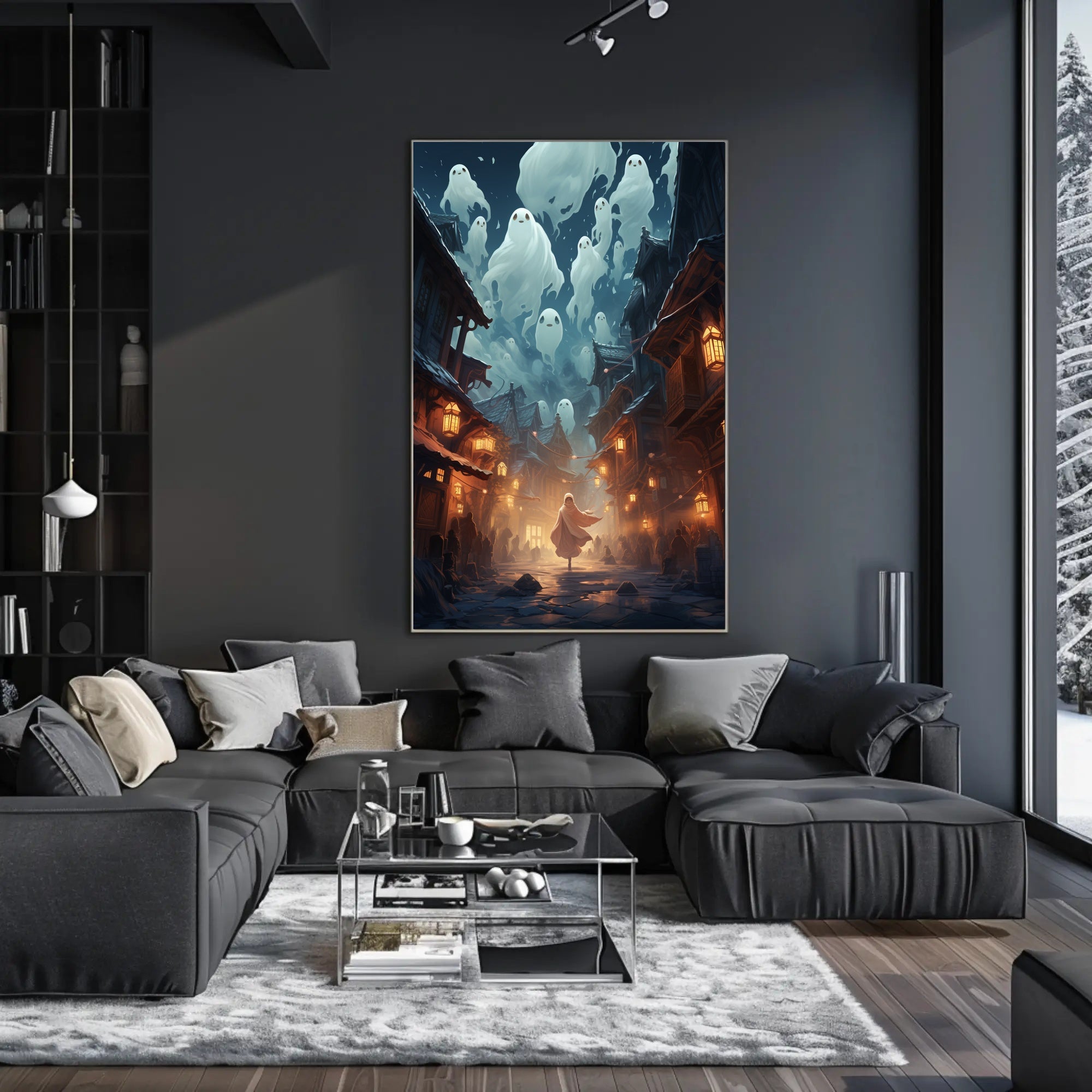 Ghostly Night In The Village Poster