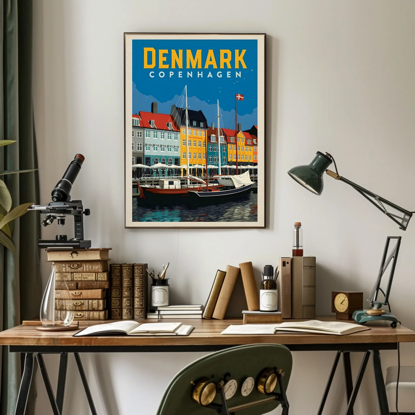 Denmark Copenhagen Vintage Poster