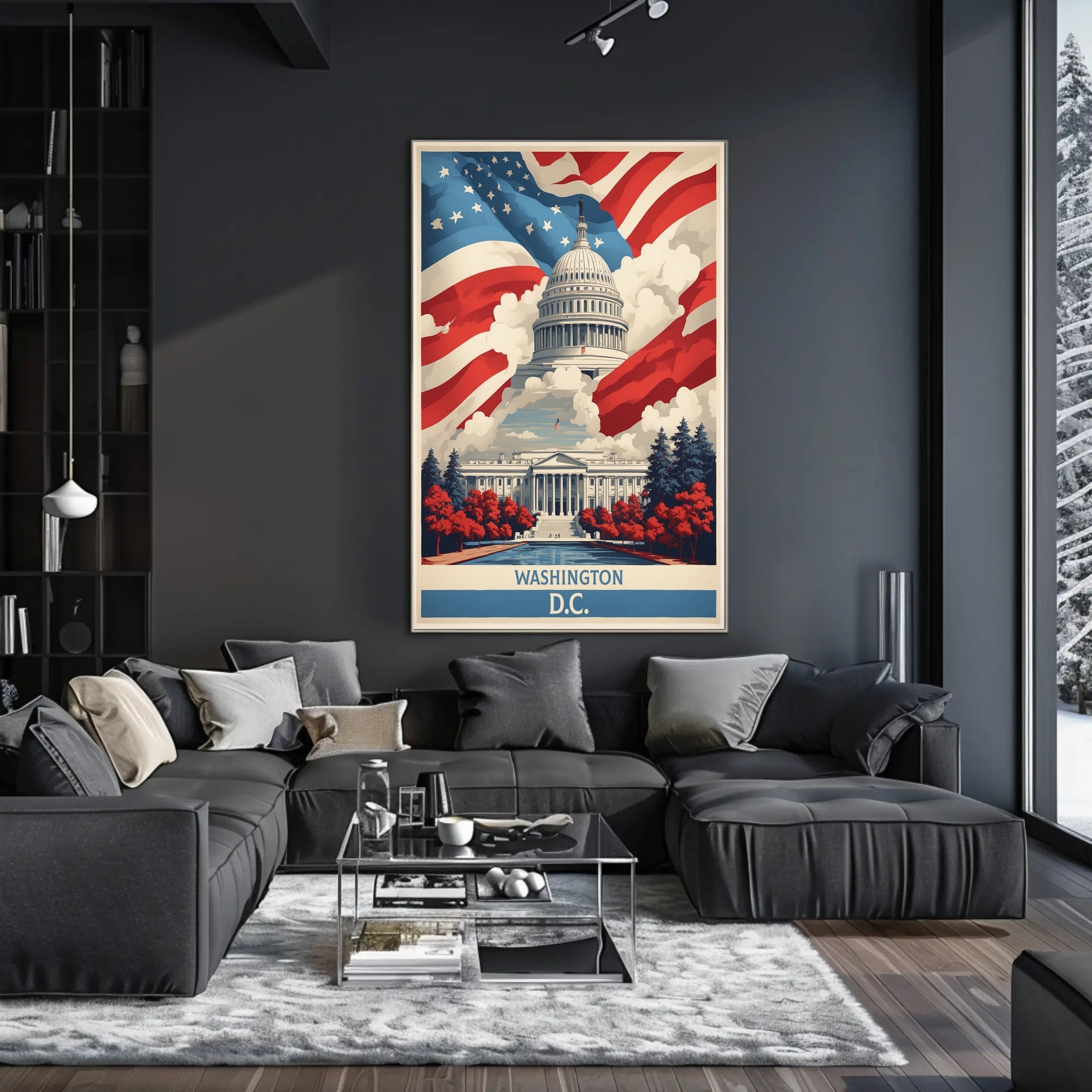 United States Capitol Vintage Artistic Patriotic Political Poster
