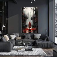 The Red Cloak In A Dystopian Realm Poster