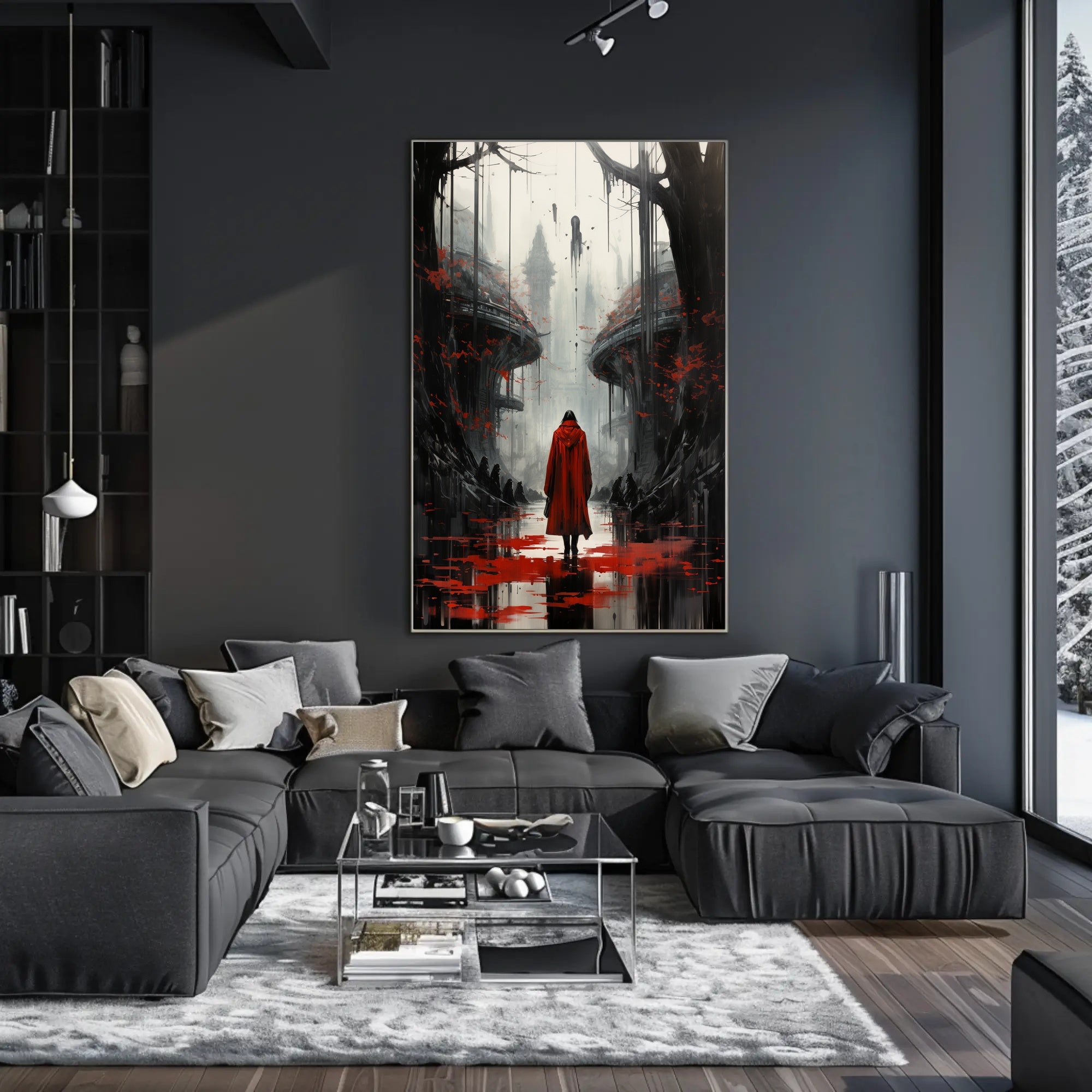 The Red Cloak In A Dystopian Realm Poster