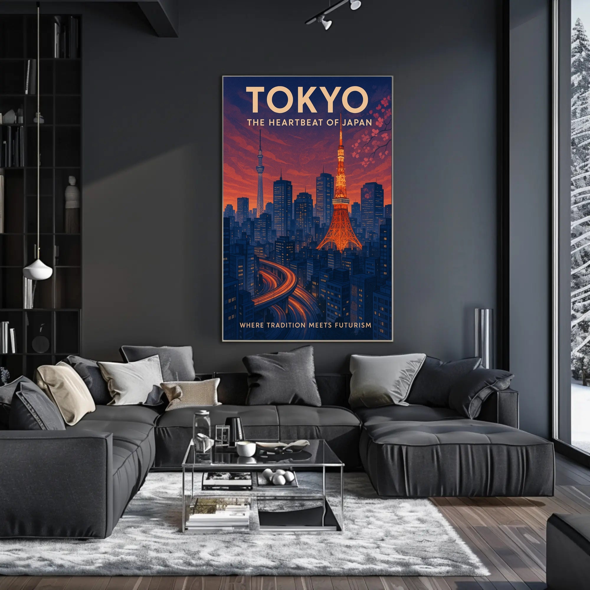 Tokyo Travel Poster Modern City Wall Art Print