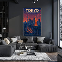 Tokyo Travel Poster Modern City Wall Art Print