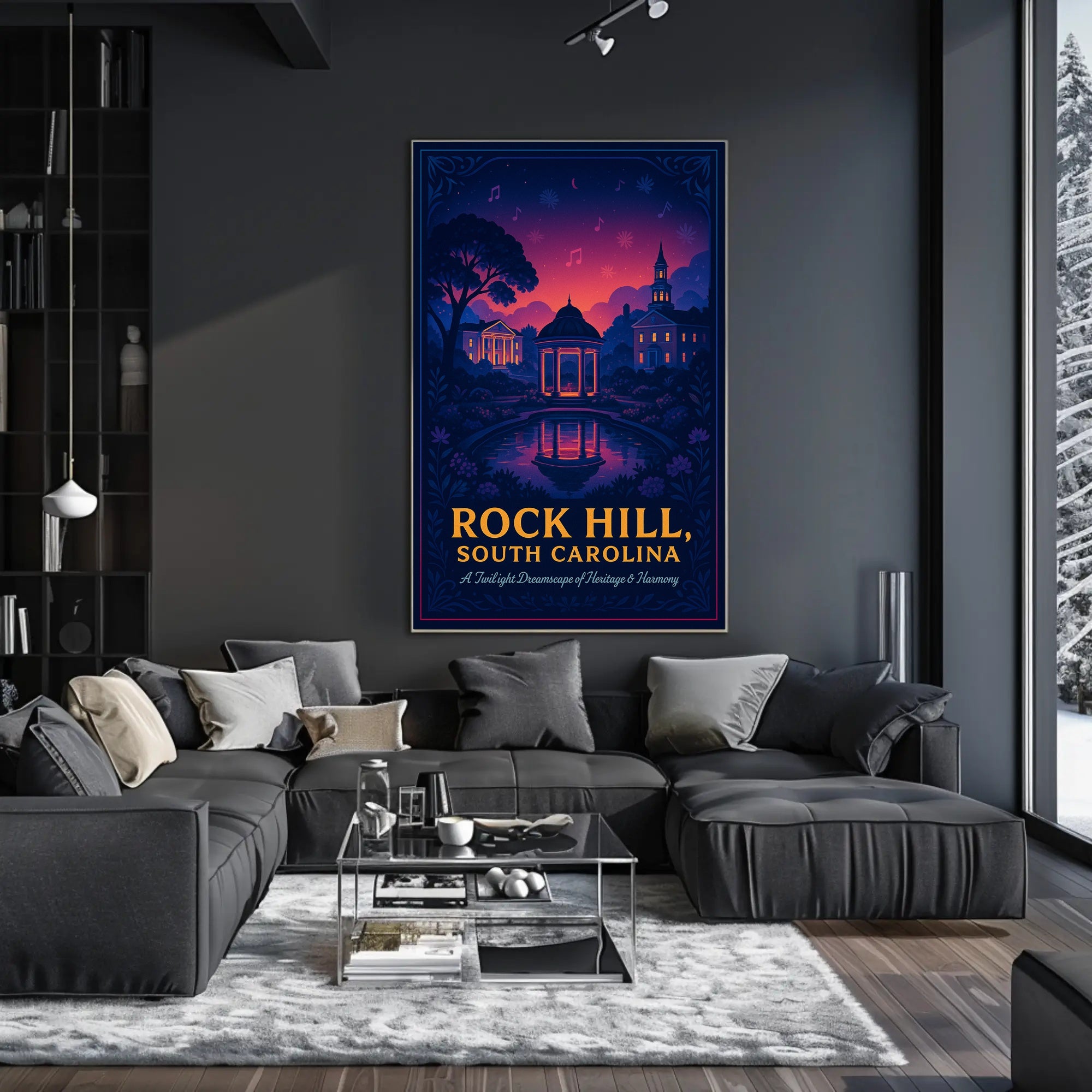 Rock Hill Twilight Dreamscape Poster
