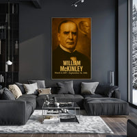 William McKinley Poster Vintage Presidential Portrait Print Analog Film Aesthetic Wall Art Historical USA