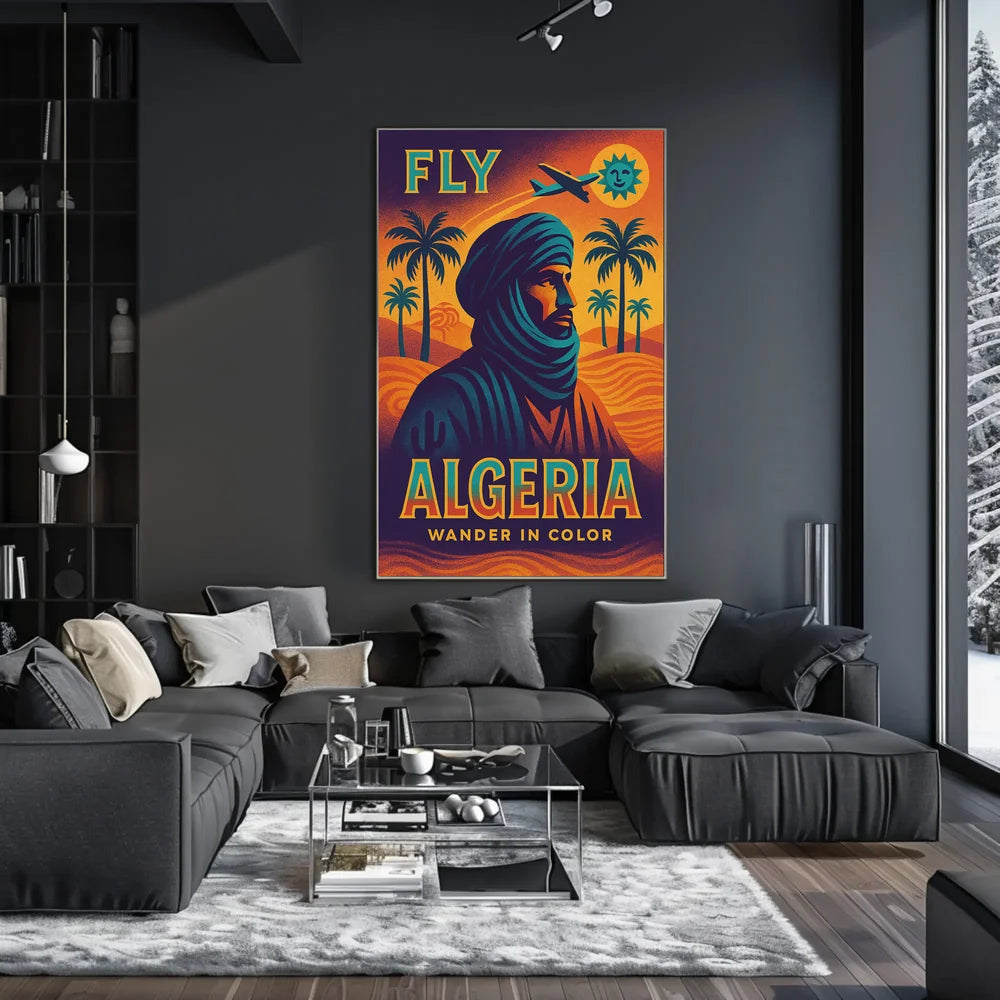 Travel to Algeria Retro Desert Adventure Travel Poster PosterGoat