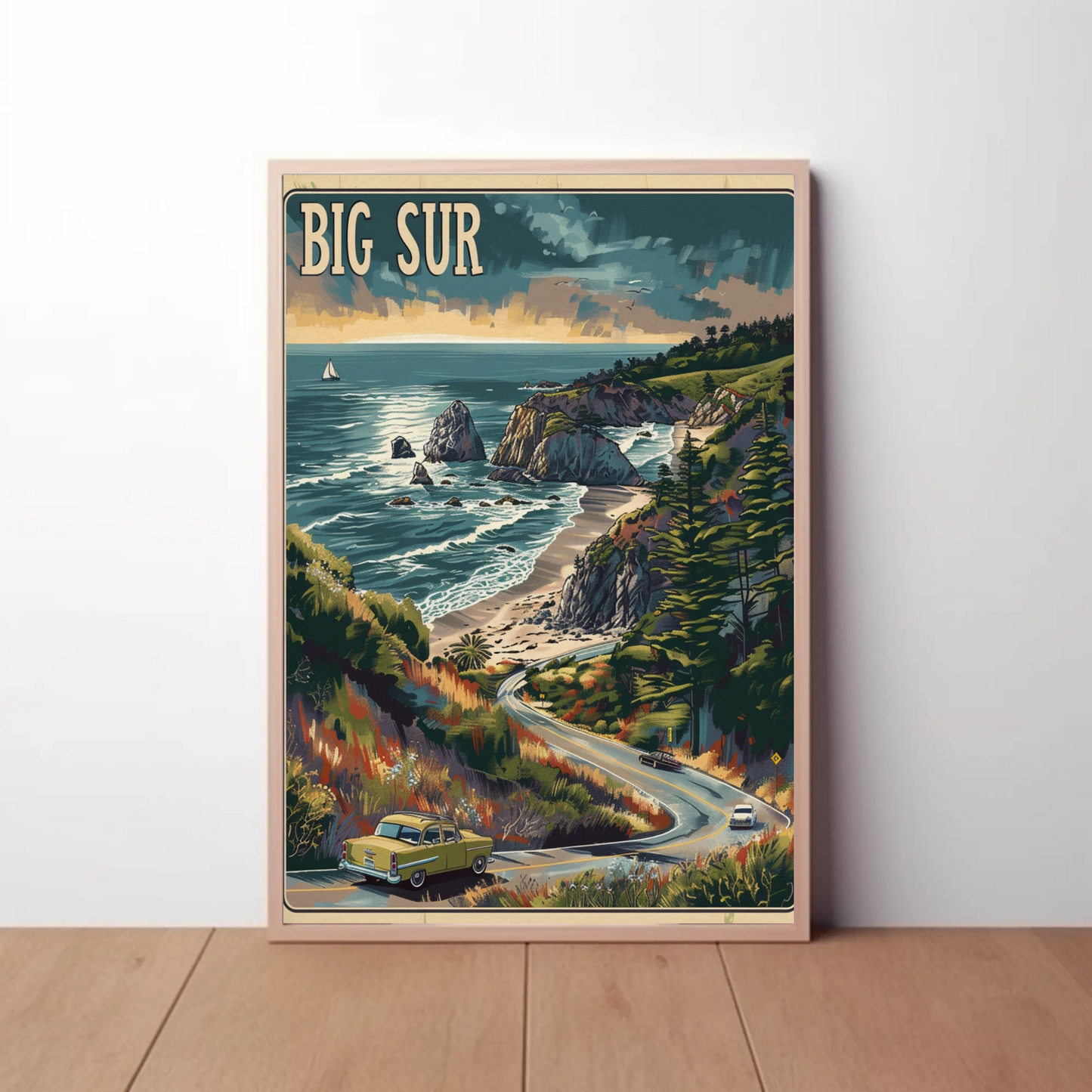 Big Sur Highway Coastal Drive Travel Poster