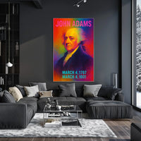 John Adams 2nd President of the United States Neon Gradient Overlay Poster