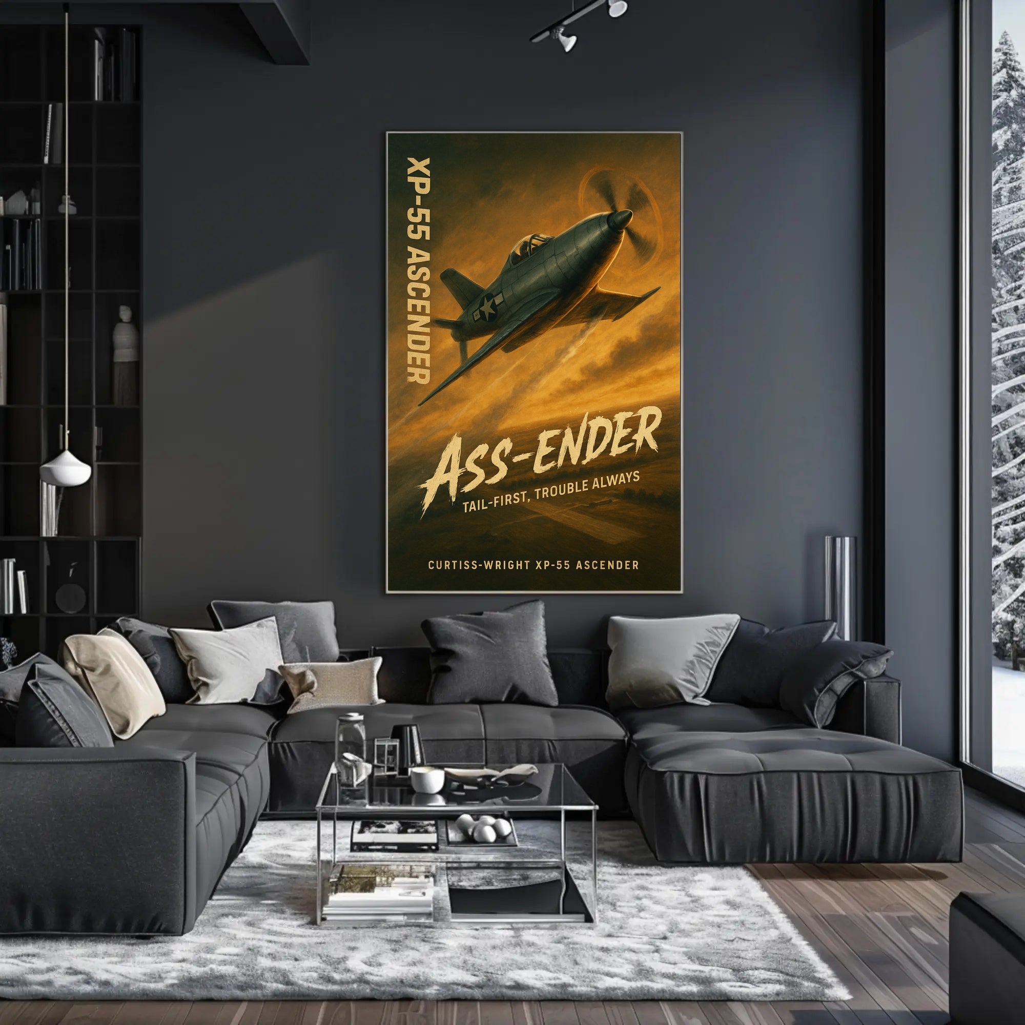 Curtiss-Wright XP-55 Ascender Iconic WWII Era Poster