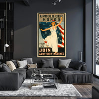 Liberty Lady Vintage Military Recruitment Poster