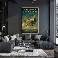 Grumman F4F Wildcat Vintage Aviation Poster Print