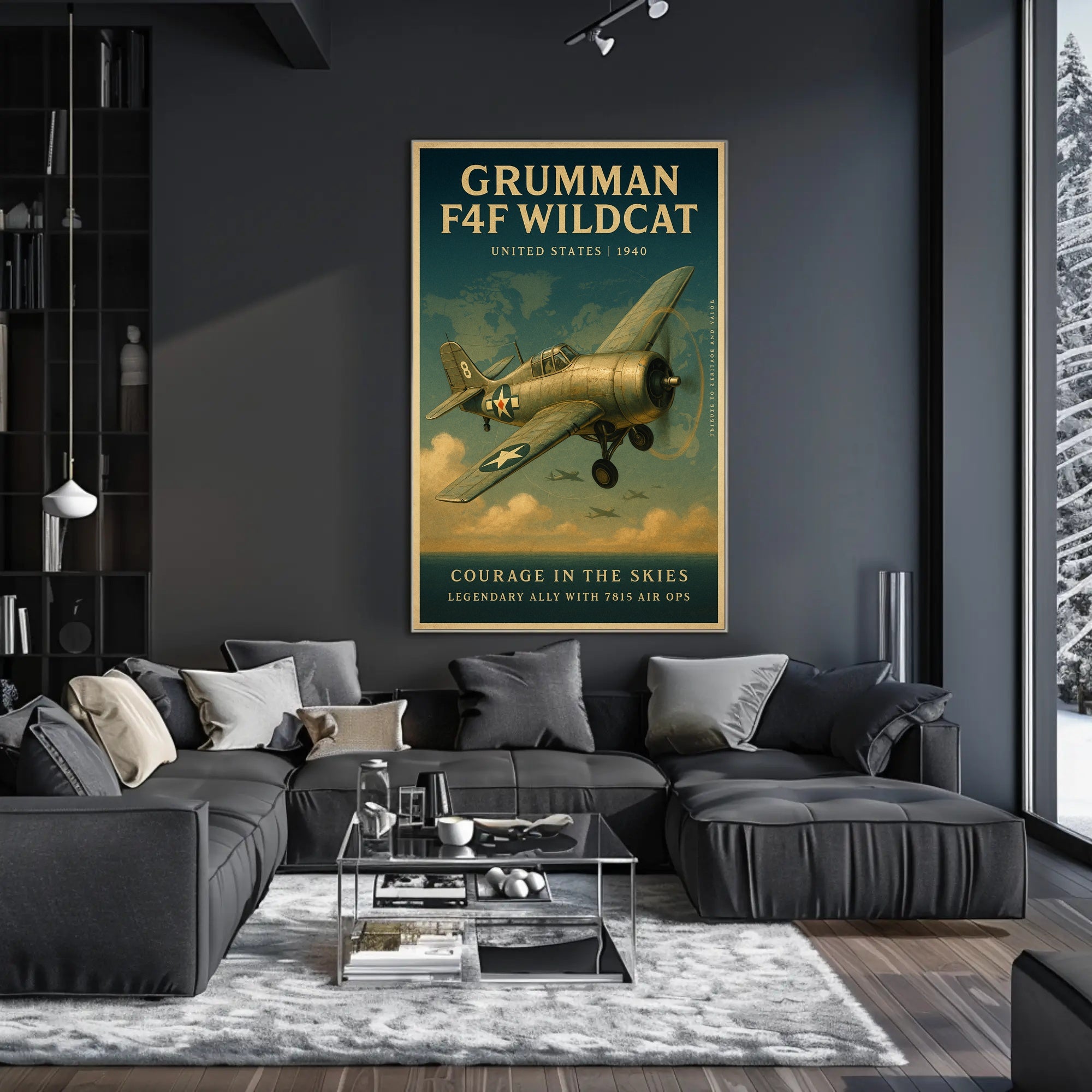 Grumman F4F Wildcat Vintage Aviation Poster Print