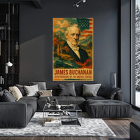James Buchanan 15th President of the United States Layered Digital Collage Poster