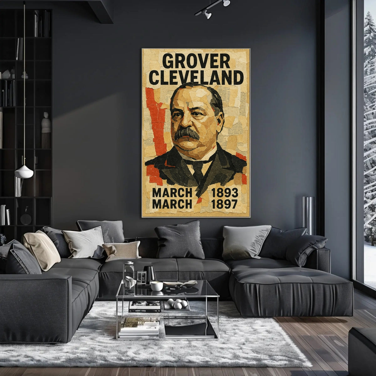 Grover Cleveland 24th President of the United States Layered paper Collage Poster