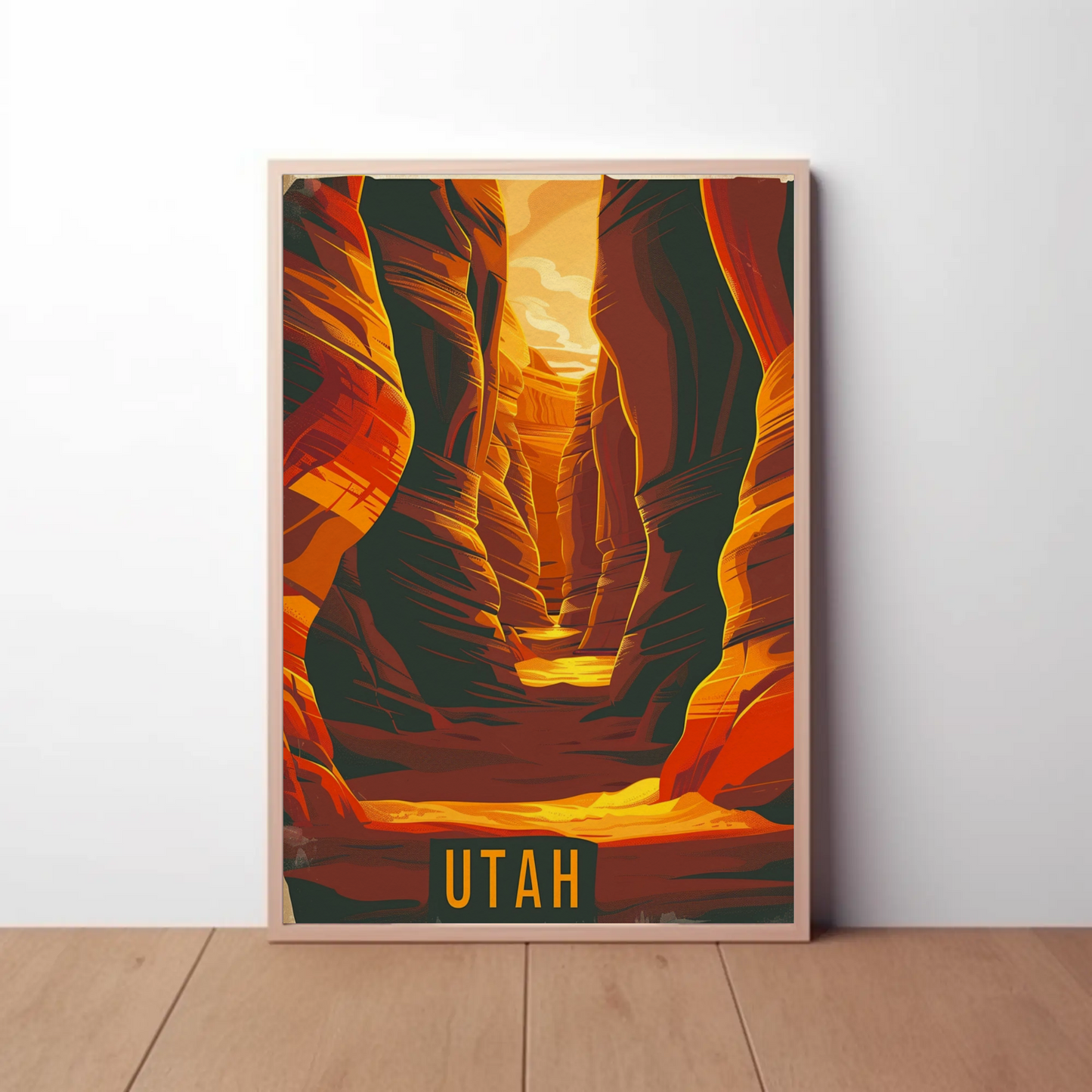 Utah Canyonlands Sunlit Slots Travel Poster