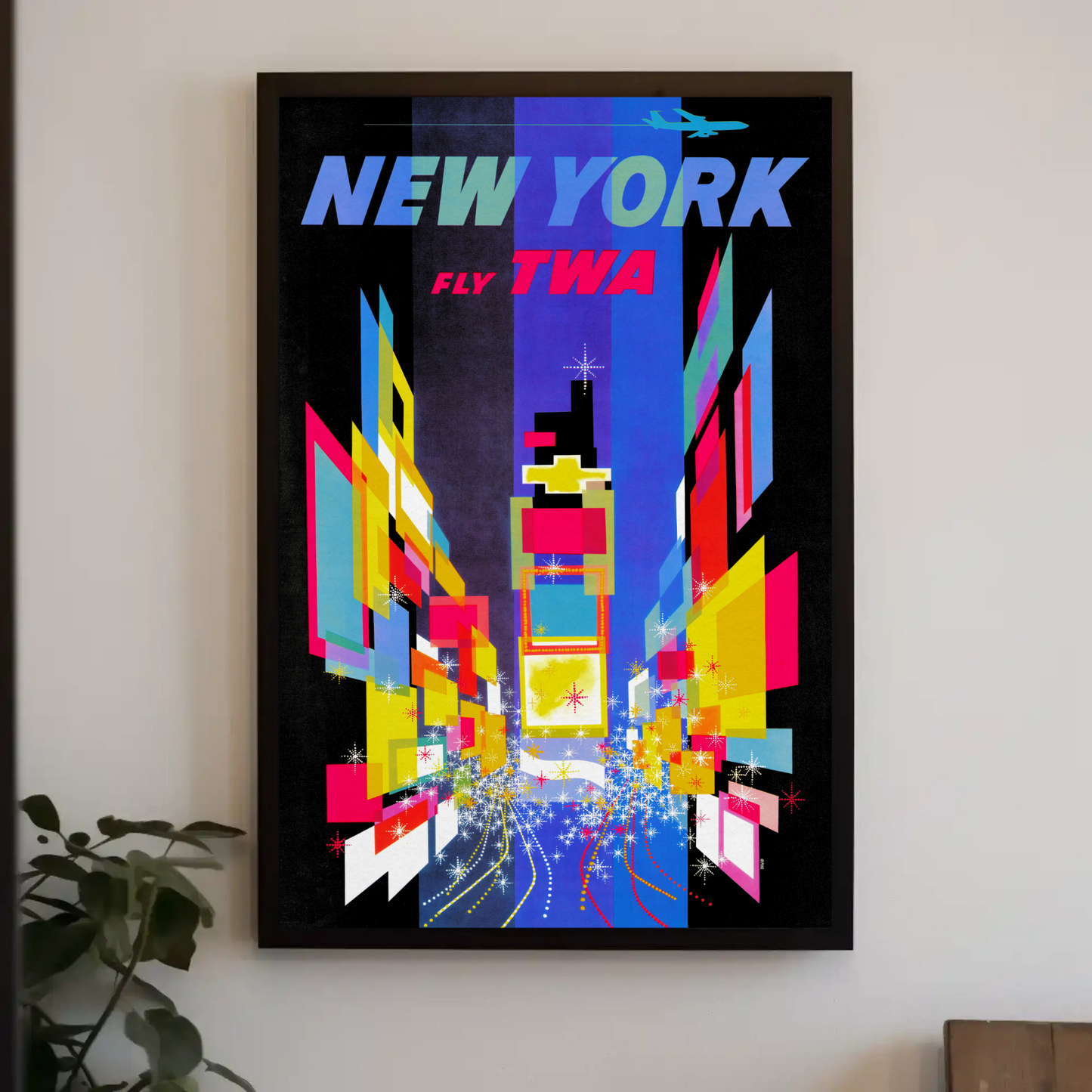 Fly TWA to New York Retro Poster by David Klein (1956)