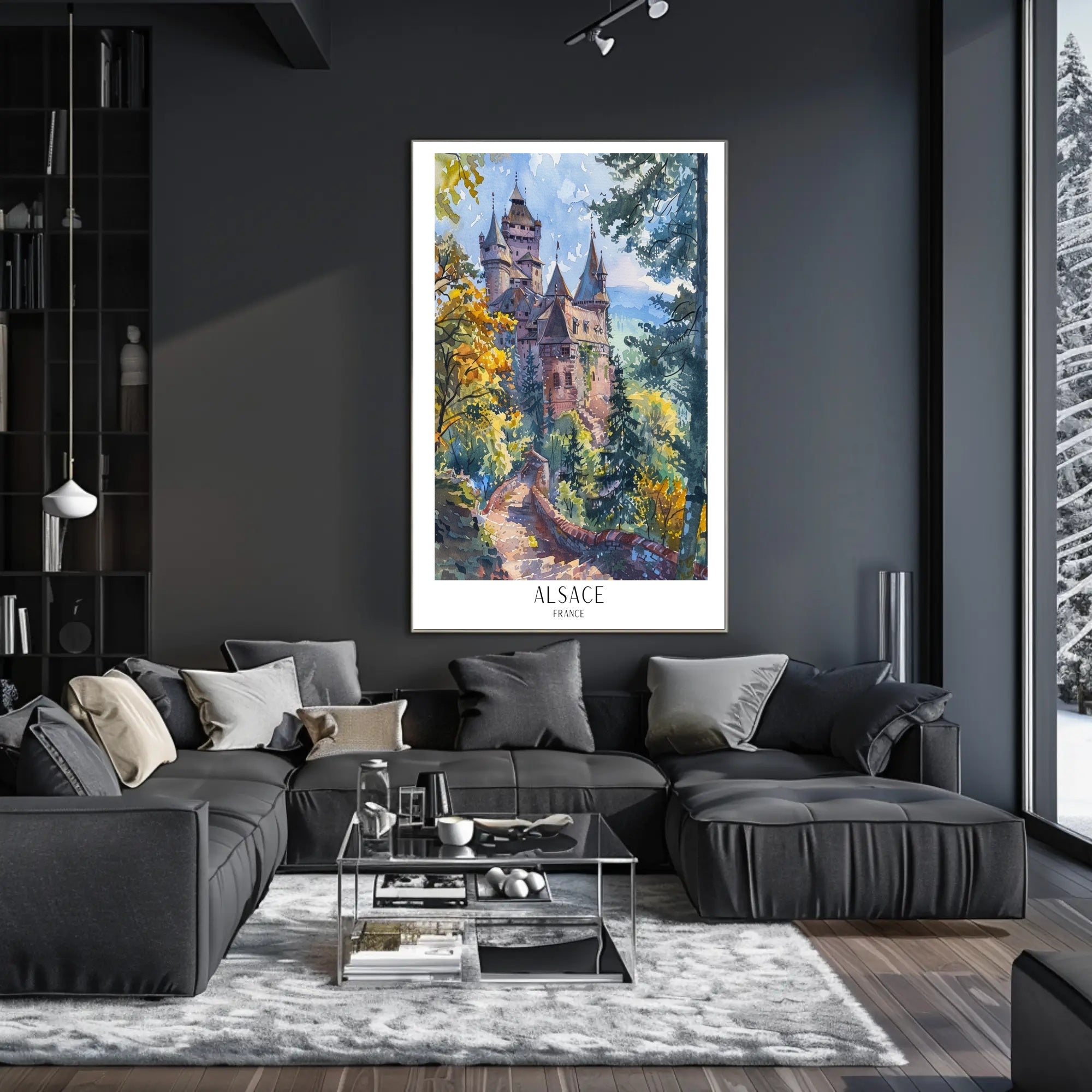 Alsace Castle in Autumn Poster PosterGoat