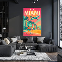 Miami Roller Skating Adventure Travel Poster