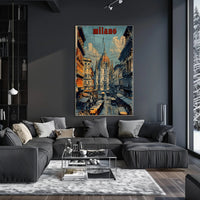 Milan Cathedral Urban Scene Poster