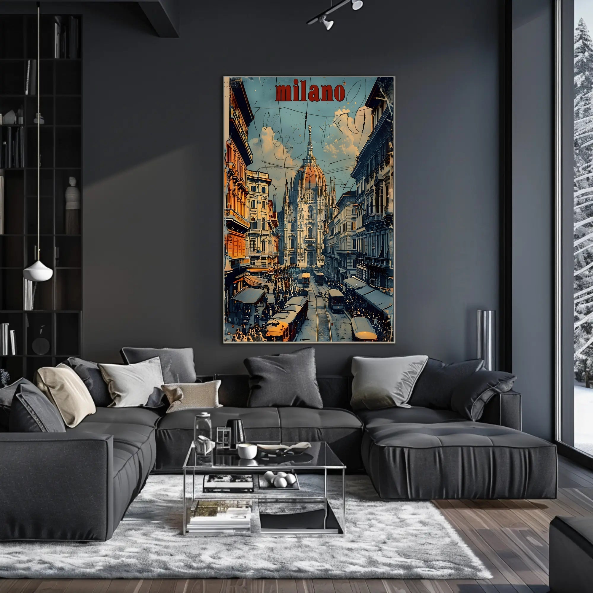 Milan Cathedral Urban Scene Poster