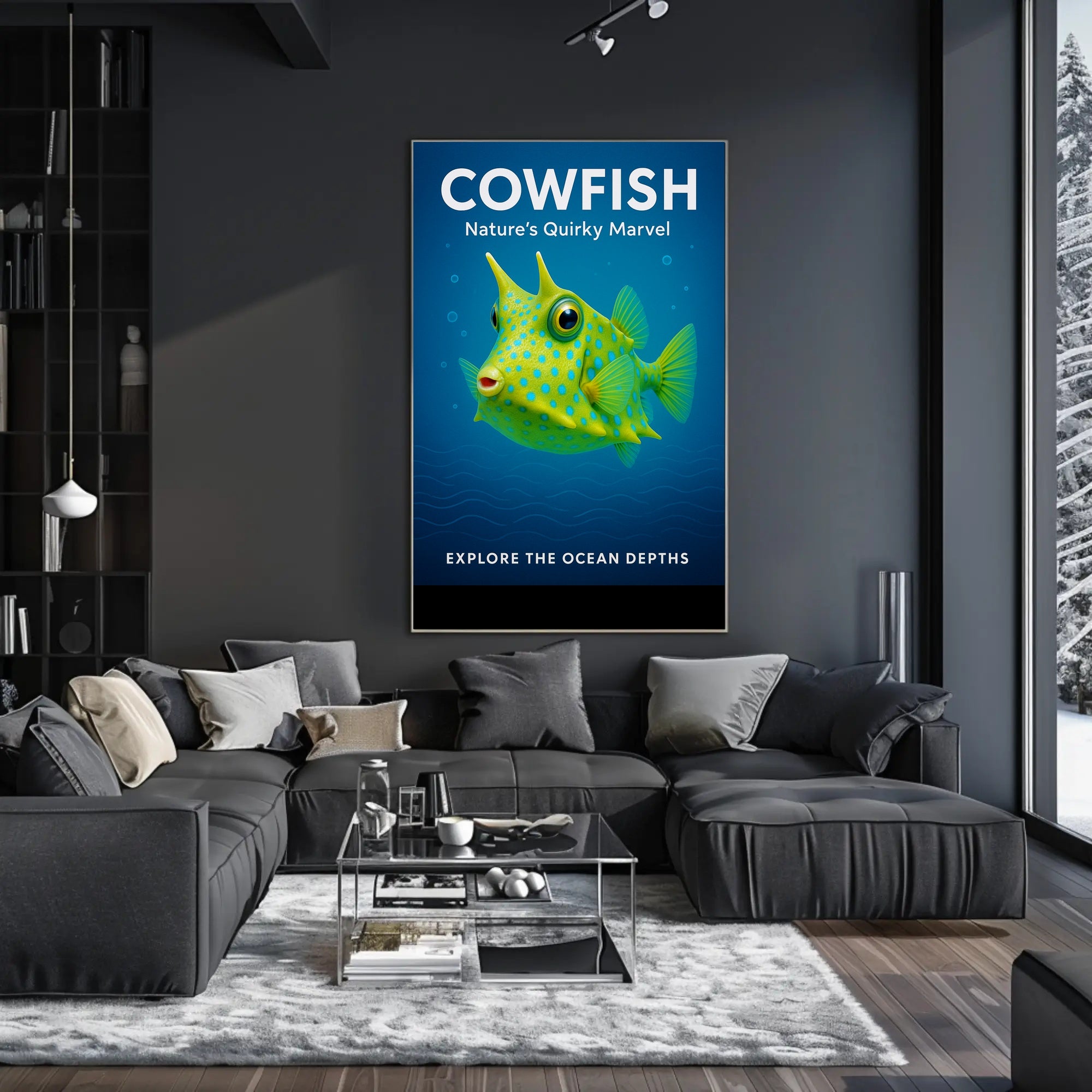 Cowfish Nature's Quirky Marvel Poster PosterGoat