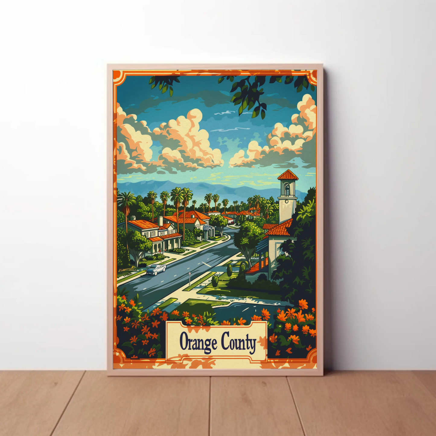 Orange County California Suburb Travel Poster