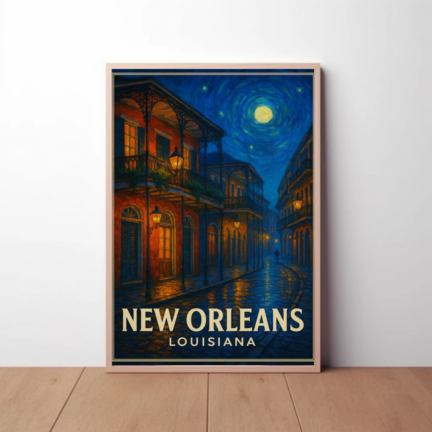 New Orleans Louisiana Starry Night French Quarter Travel Poster