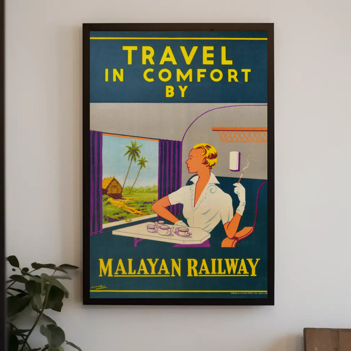 Malayan Railway - Travel in Comfort Vintage Travel Poster