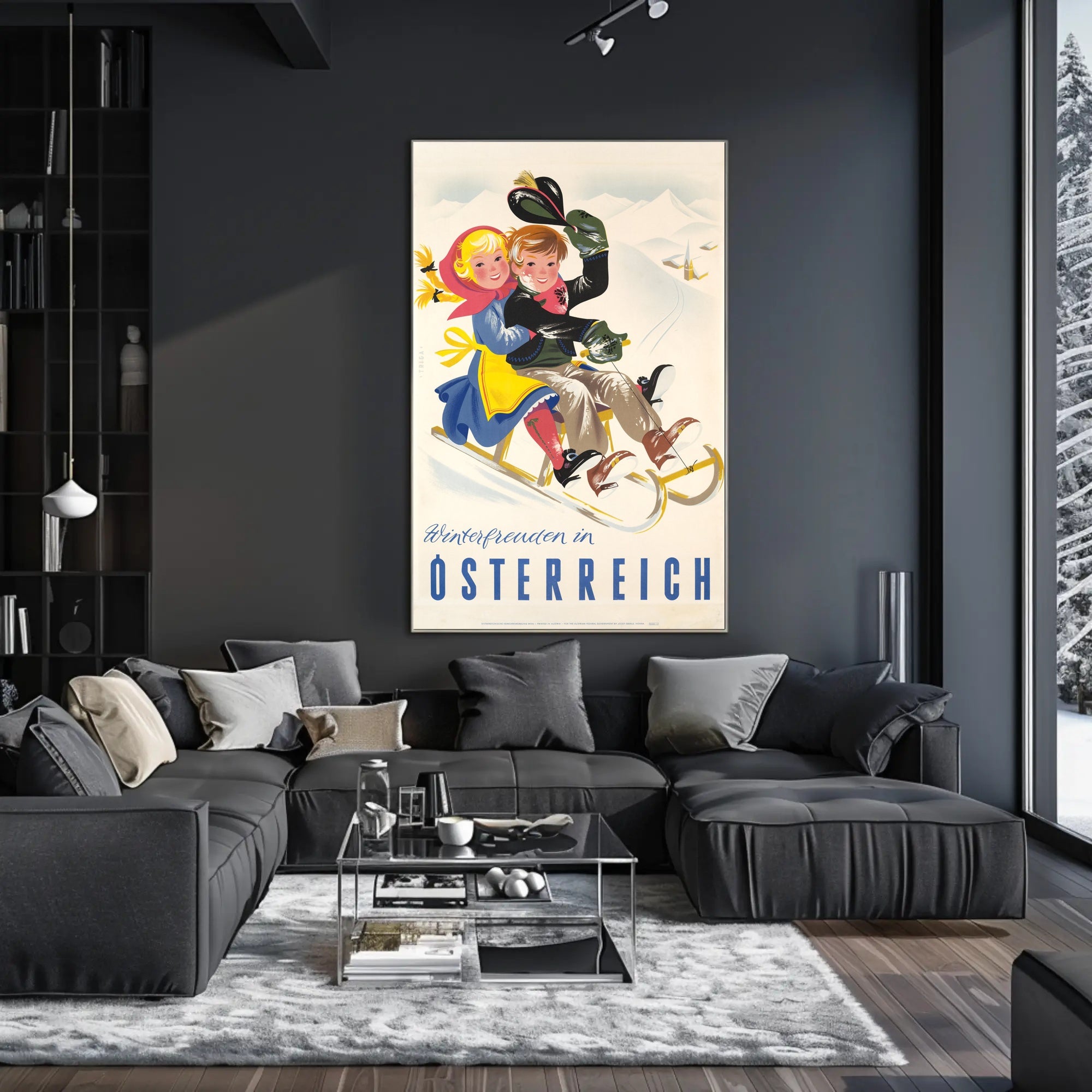 Winter Fun in Austria Vintage Travel Poster PosterGoat