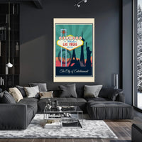 Iconic Las Vegas Landmarks Travel Poster