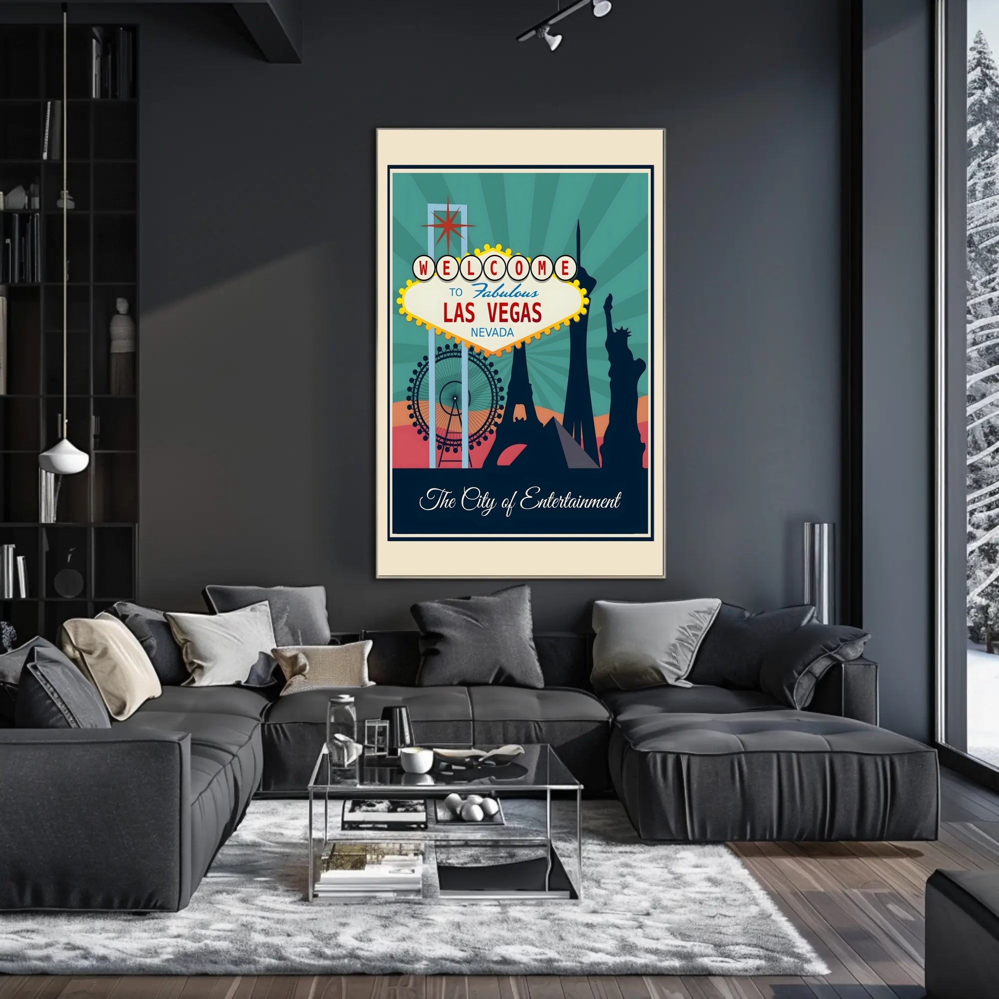 Iconic Las Vegas Landmarks Travel Poster
