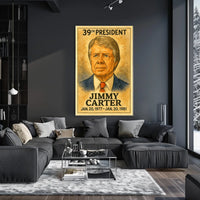 Jimmy Carter 39th President of the United States Exaggerated Cartoon Sketch Poster