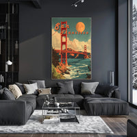 Golden Gate Bridge Retro San Francisco Travel Poster