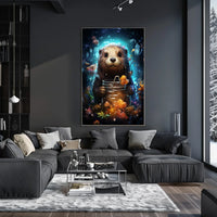 Otter Enchanted Ocean Gems Digital Painting Poster