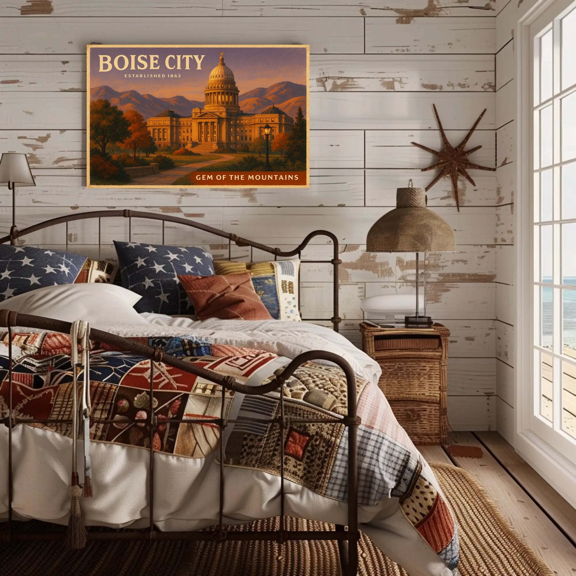 Boise City Gem of the Mountains Poster Art