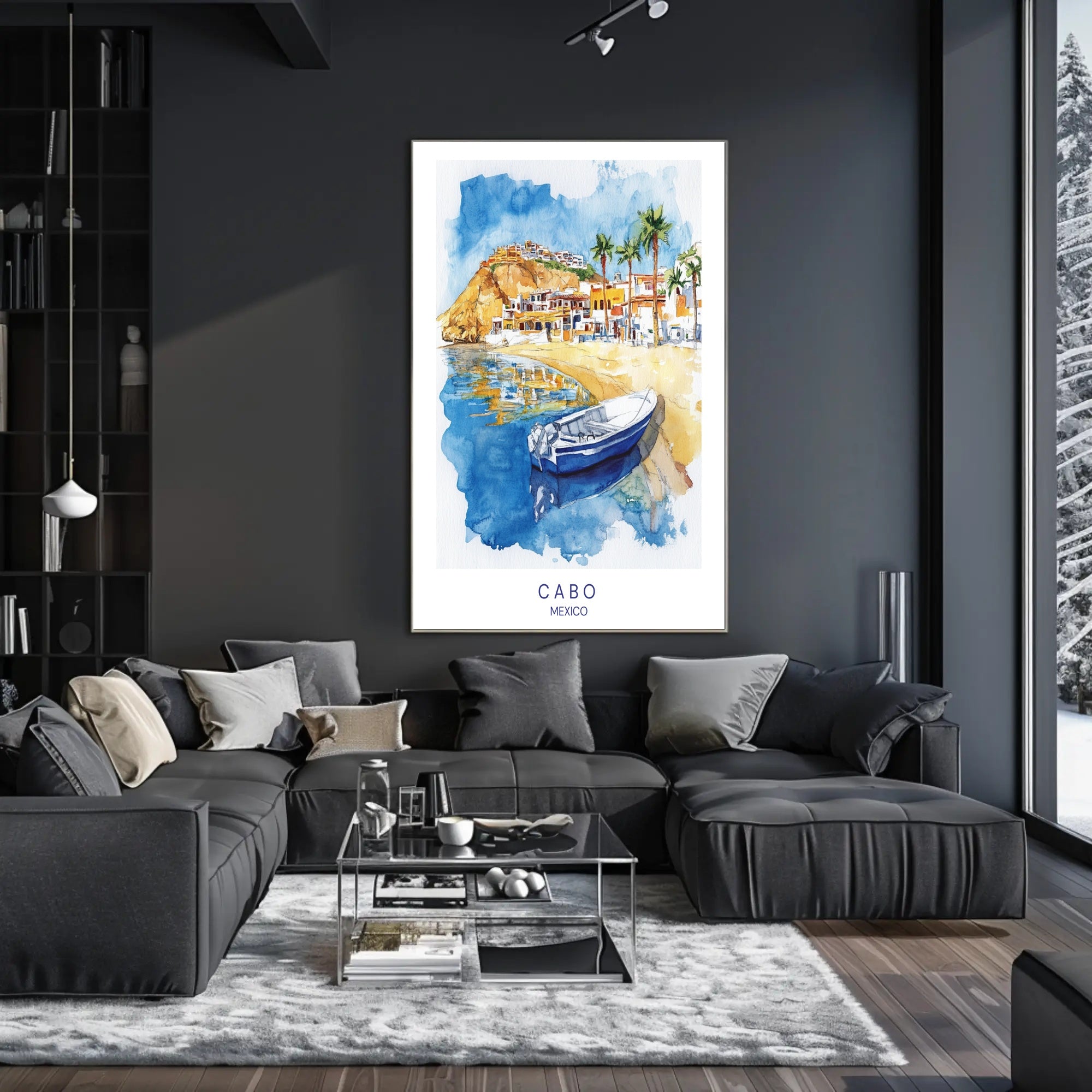 Cabo Watercolor Scenic View Travel Poster PosterGoat