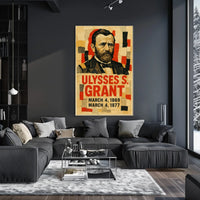 Ulysses S. Grant 18th President of the United States Layered paper Collage Poster