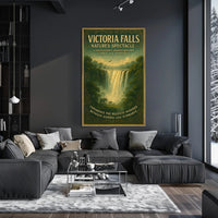 Victoria Falls Nature's Spectacle Vintage Travel Poster