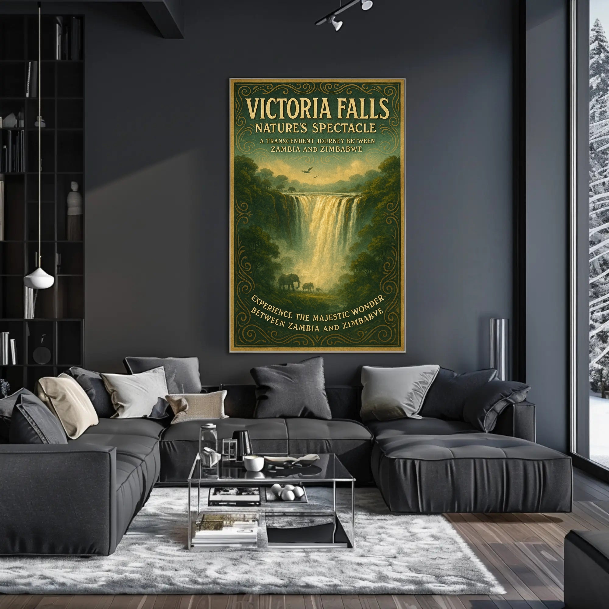 Victoria Falls Nature's Spectacle Vintage Travel Poster