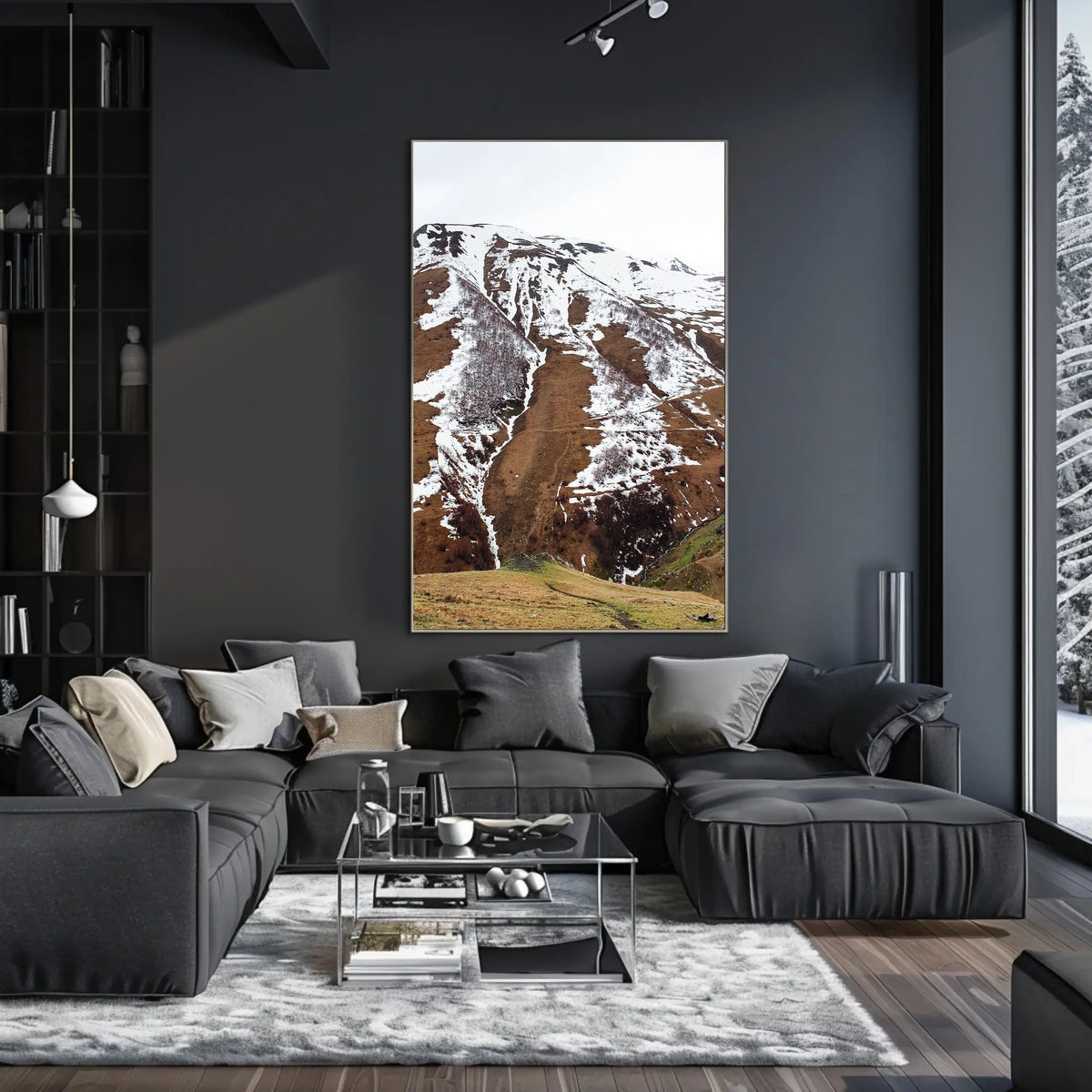 Majestic Mountain Landscape Photorealistic Poster Art