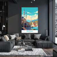 Vibrant Adana Cityscape Poster: A Modern Architectural Scene