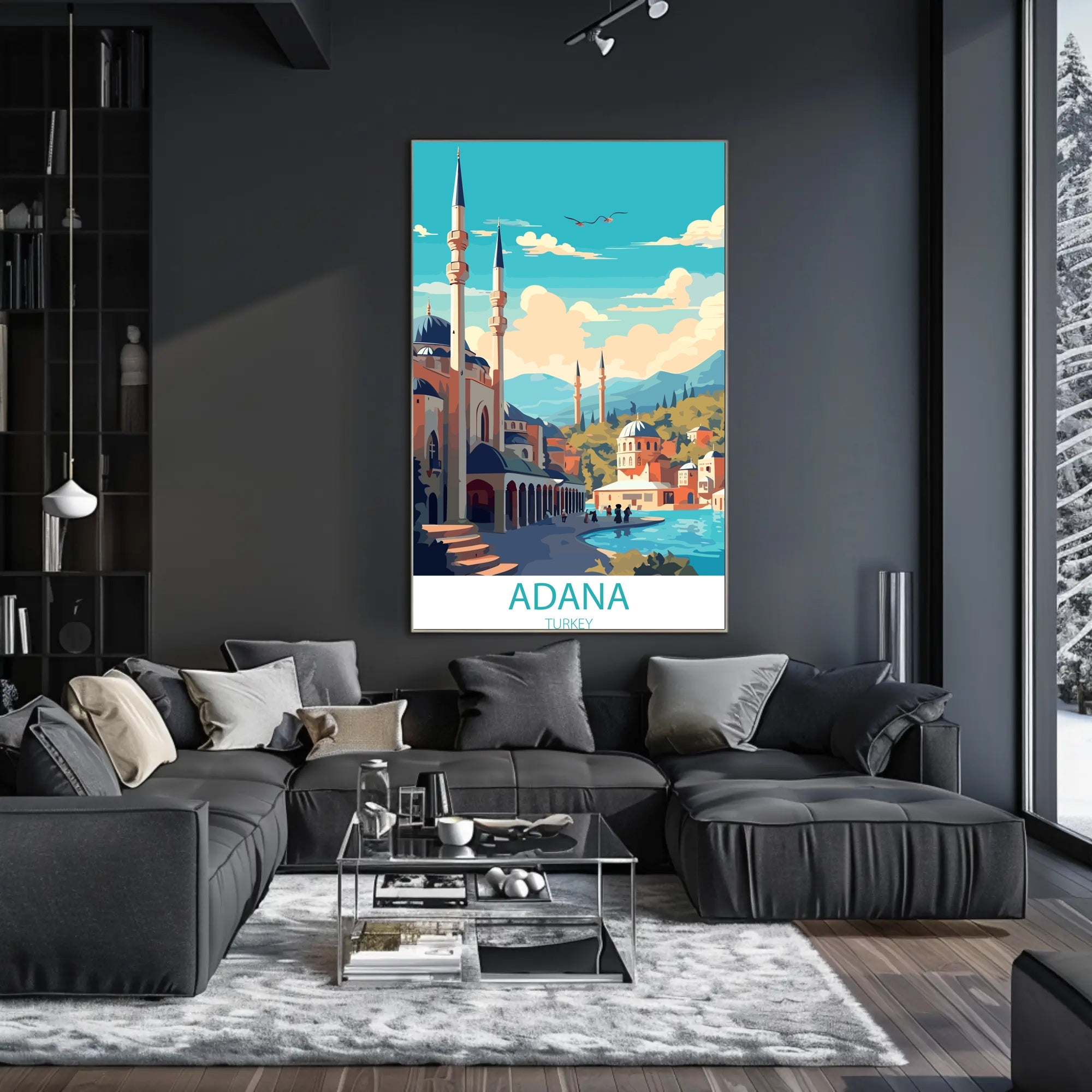Vibrant Adana Cityscape Poster: A Modern Architectural Scene