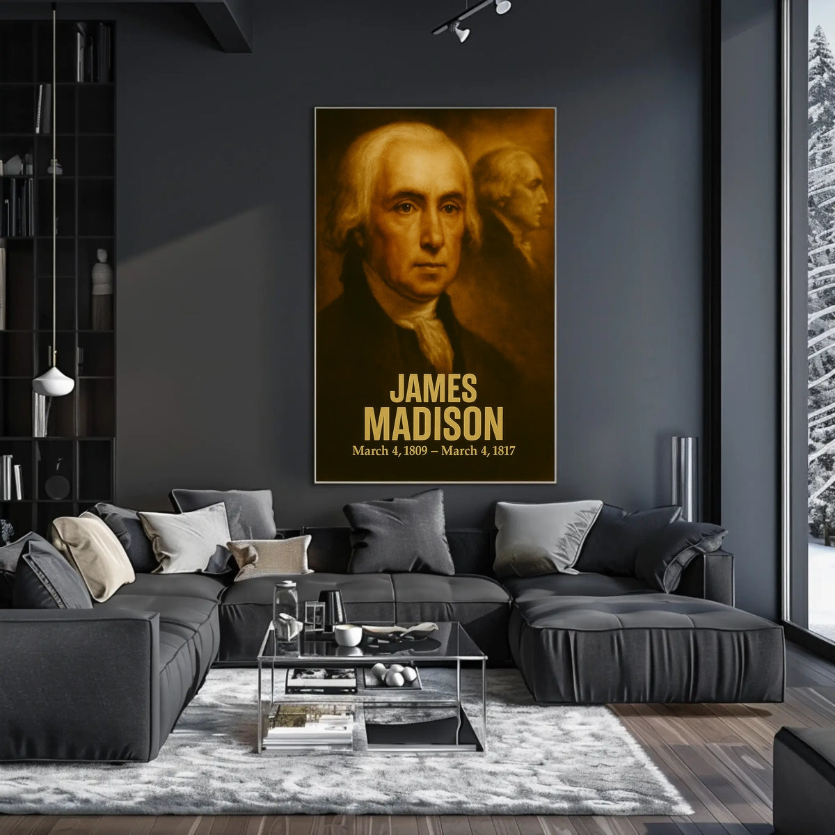 James Madison Poster Vintage Analog Film Aesthetic Founding Father Portrait Wall Art Print