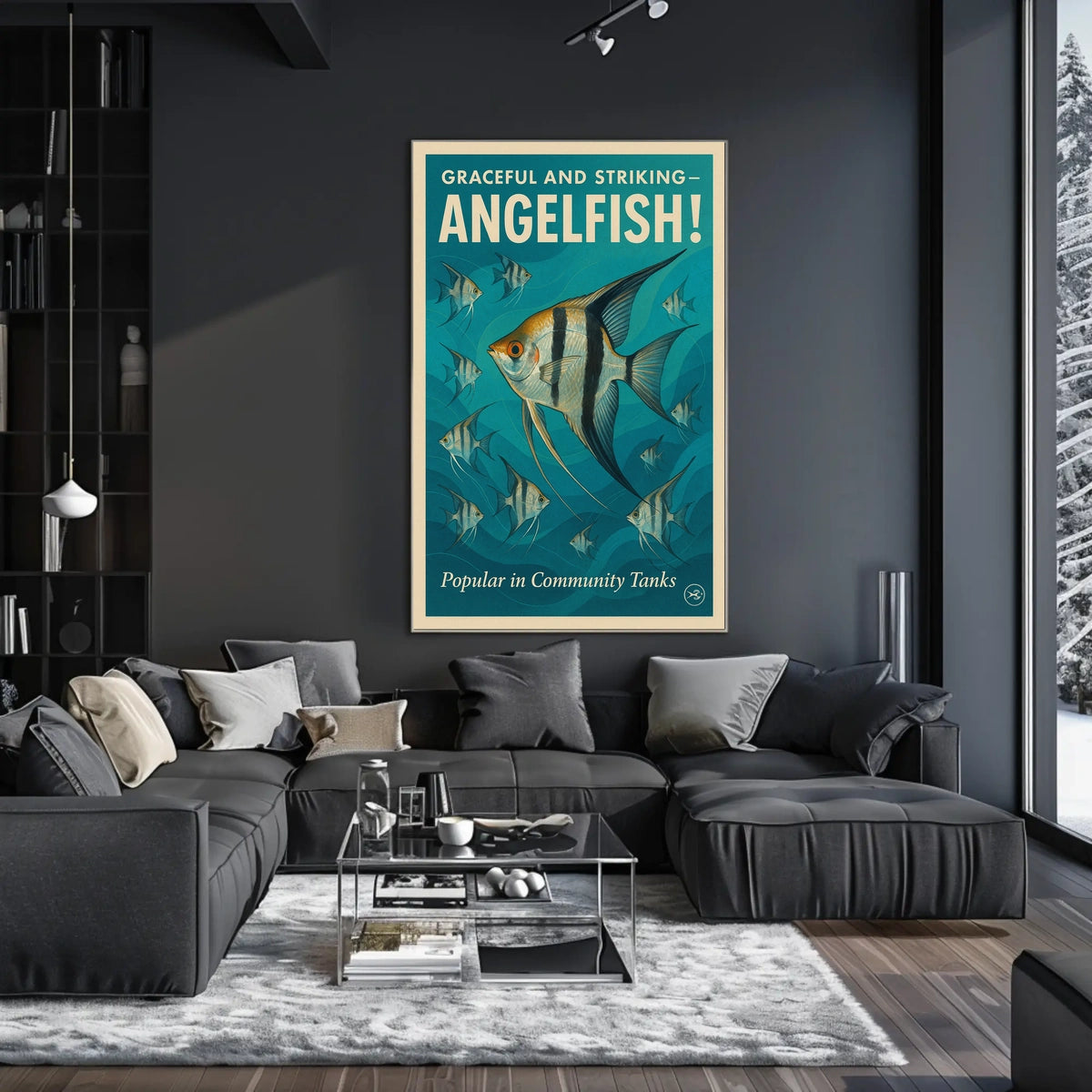 Graceful and Striking Angelfish Poster